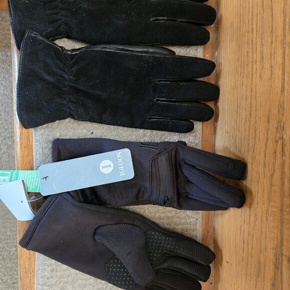 Bundled NWT Igloos woman's s/m size black gloves and a2nd pair thinsulate gloves - Picture 2 of 8
